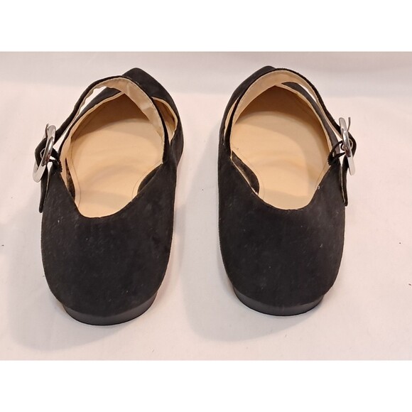 Nine West Arden Mary Jane Circular Silver Buckle Flat Shoe Pointed Toe Size 8.5M - Picture 5 of 9